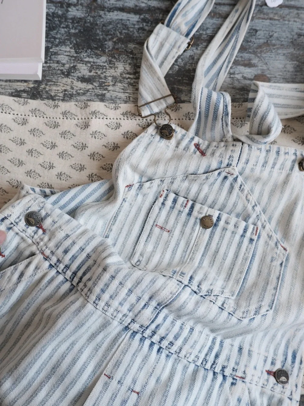 Faherty Topsail Stripe Straight Leg Overalls